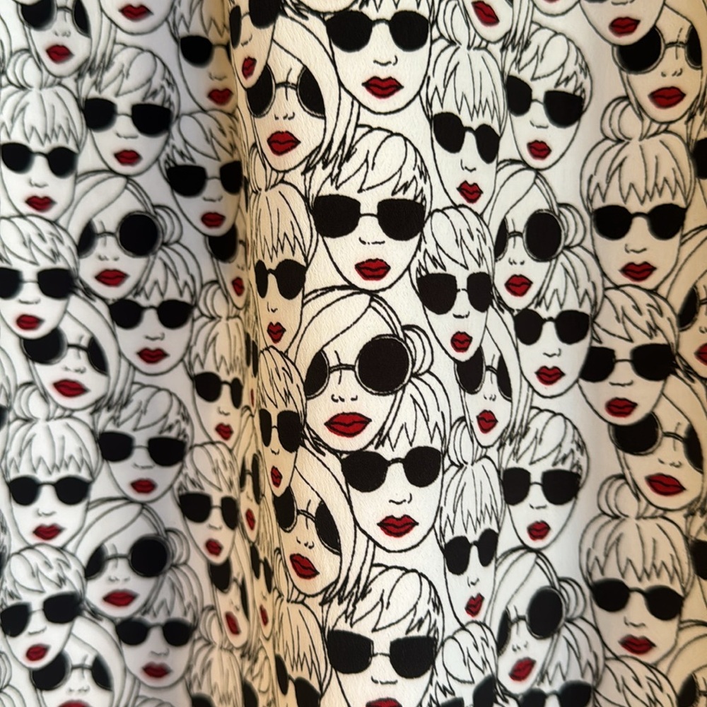 Anthropologie Porridge Skirt Fit and Flare Lined Face Getaway Print. Size S